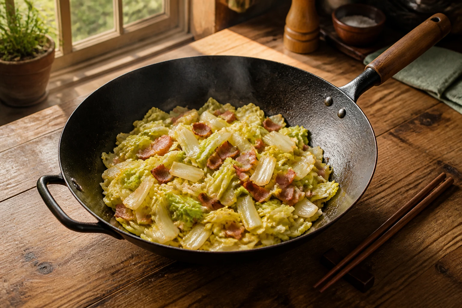 Chou chinois aux lardons : ma recette facile et gourmande