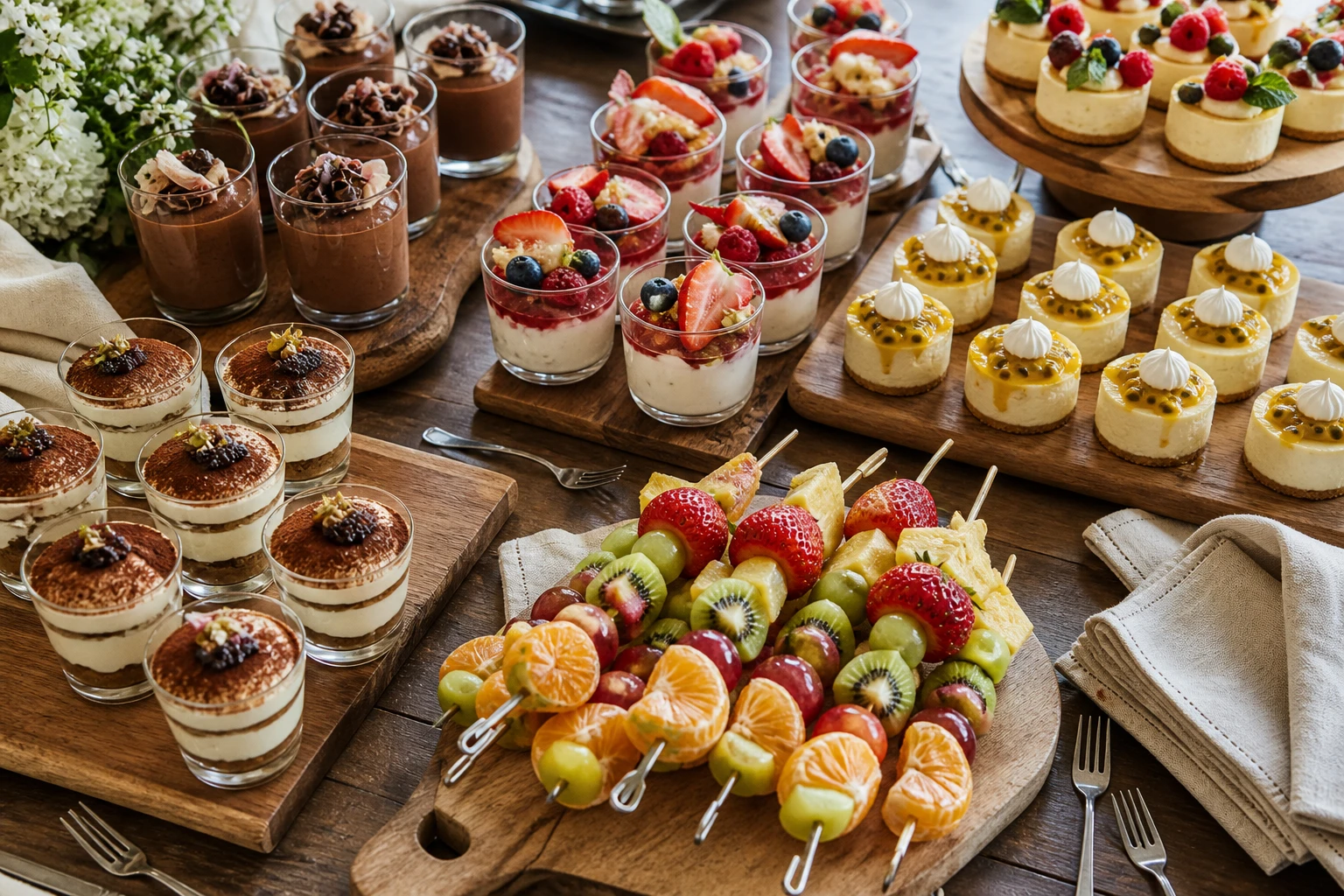 Apéro dînatoire dessert : quantités et idées selon la saison