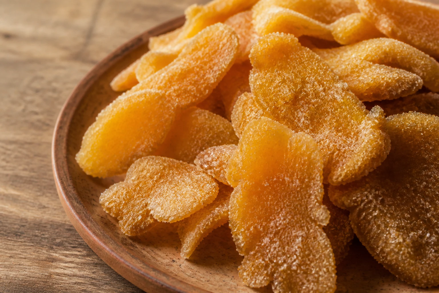 Gingembre confit : bienfaits réels et revers du sucre